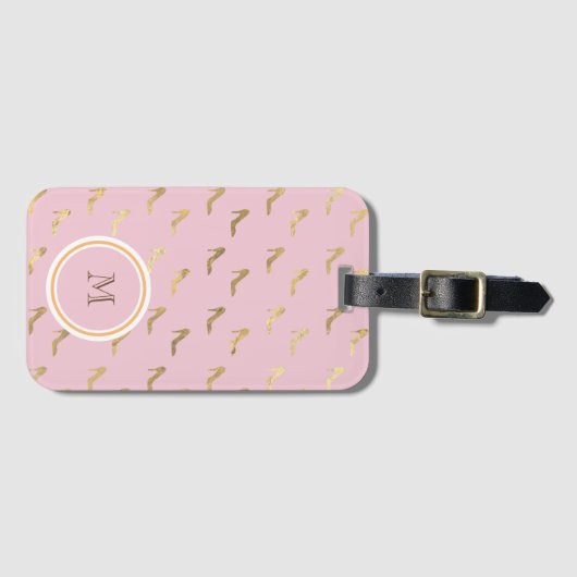 Étiquette À Bagage Rose rose pâle (Devant Horizontal)