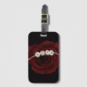 Étiquette À Bagage Rose rouge (Devant Vertical)