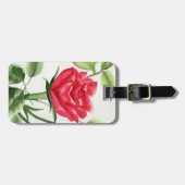 Étiquette À Bagage Rose rouge (Devant horizontal)