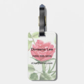 Étiquette À Bagage Rose rouge (Dos Vertical)