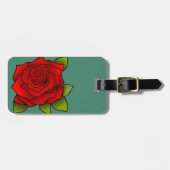 Étiquette À Bagage Rose rouge simple (Devant horizontal)