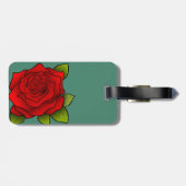 Étiquette À Bagage Rose rouge simple (Dos horizontal)