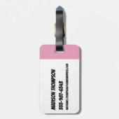 Étiquette À Bagage Rose vif:Pouvoir des filles (Dos Vertical)