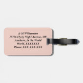 Étiquette À Bagage ROSE vintage (Dos horizontal)