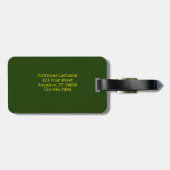 Étiquette À Bagage Rosebud Jaune Avec Points Forts Rouges Personnalis (Dos horizontal)