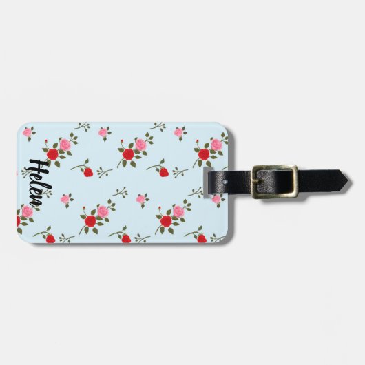 Étiquette À Bagage Roses (Devant horizontal)