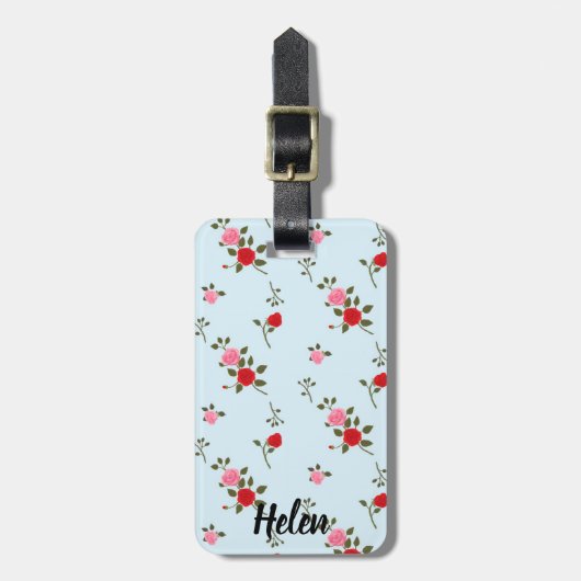 Étiquette À Bagage Roses (Devant Vertical)