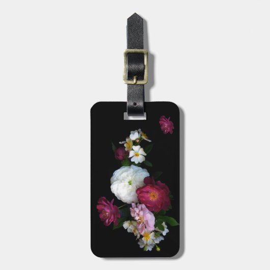 Étiquette À Bagage Roses à l'ancienne (Devant Vertical)