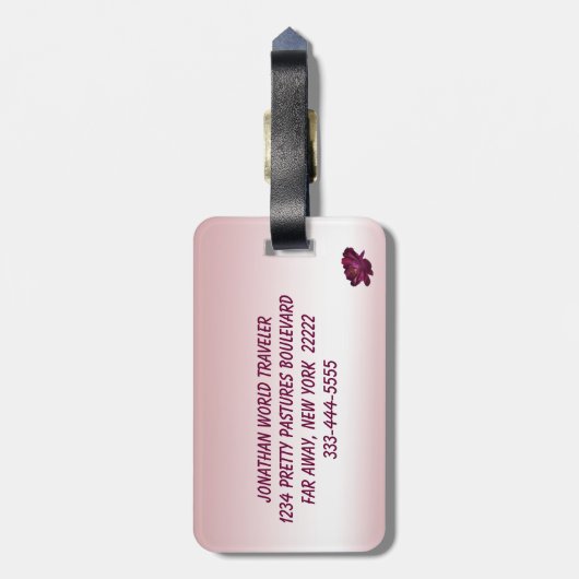 Étiquette À Bagage Roses à l'ancienne (Dos Vertical)