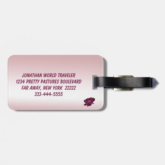Étiquette À Bagage Roses à l'ancienne (Dos horizontal)