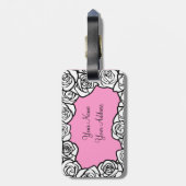 Étiquette À Bagage Roses blanches Vintages (Dos Vertical)