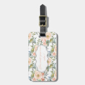 Étiquette À Bagage Roses élégants, Message Motivationnel (Devant Vertical)