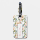 Étiquette À Bagage Roses élégants, Message Motivationnel (Dos Vertical)