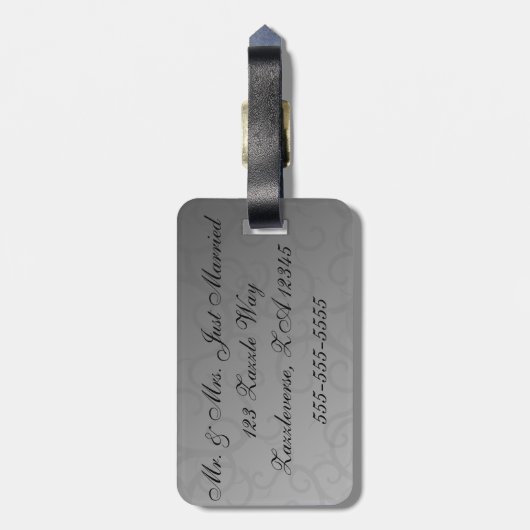 Étiquette À Bagage Roses enchantés (Dos Vertical)