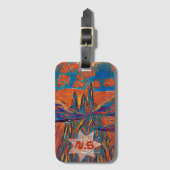 Étiquette À Bagage Roses impressionnants dans le ciel (Devant Vertical)