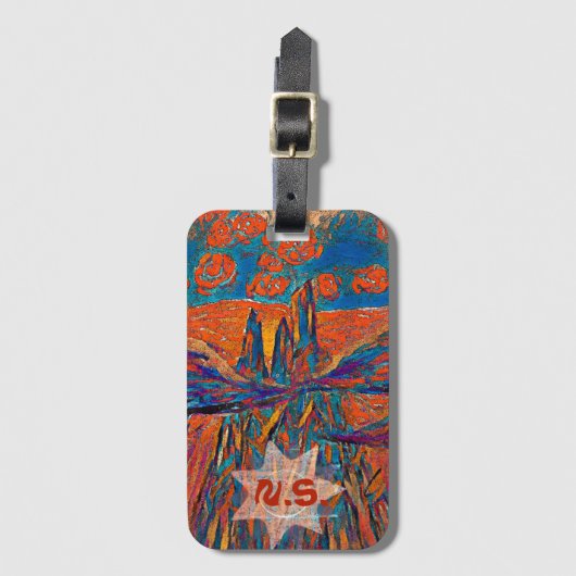 Étiquette À Bagage Roses impressionnants dans le ciel (Devant Vertical)