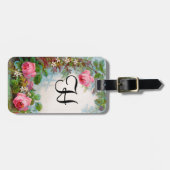Étiquette À Bagage -ROSES & JASMINES MONOGRAM Parchemin (Devant horizontal)