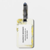 Étiquette À Bagage Roses jaunes et blanches (Dos Vertical)