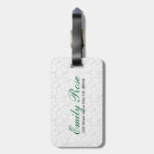 Étiquette À Bagage Roses roses roses Damas beige (Dos Vertical)