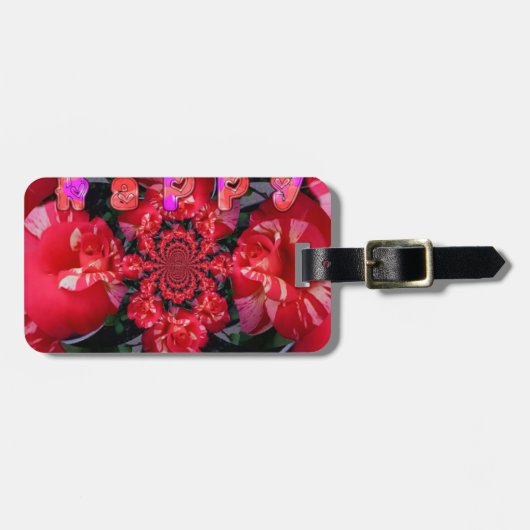 Étiquette À Bagage Roses rouges Iridescente "Bonne Saint Valentin" Im (Devant horizontal)