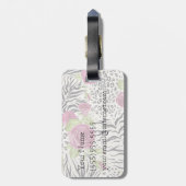 Étiquette À Bagage Roses sur le motif animal (Dos Vertical)