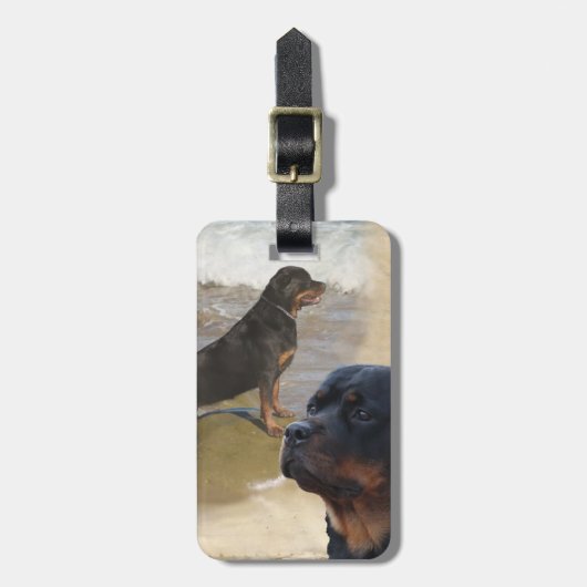 Étiquette À Bagage Rottweiler (Devant Vertical)