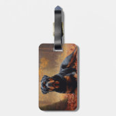 Étiquette À Bagage Rottweiler dans les feuilles d'automne automne aut (Dos Vertical)