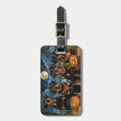 Étiquette À Bagage Rottweiler Halloween Éffrayant (Devant Vertical)