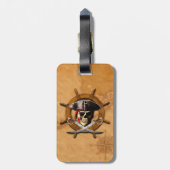 Étiquette À Bagage Roue de pirate de jolly roger (Dos Vertical)