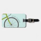 Étiquette À Bagage Roue de vélo Hipster avec nom personnalisé (Devant horizontal)