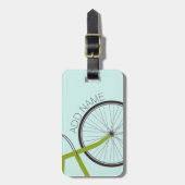 Étiquette À Bagage Roue de vélo Hipster avec nom personnalisé (Devant Vertical)