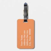 Étiquette À Bagage Roues imbriquées - orange et or (Dos Vertical)