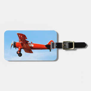 Étiquette À Bagage Rouge Baron Bi Plane