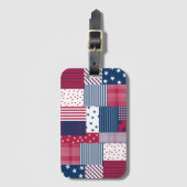 Étiquette À Bagage Rouge, blanc et bleu (Devant Vertical)
