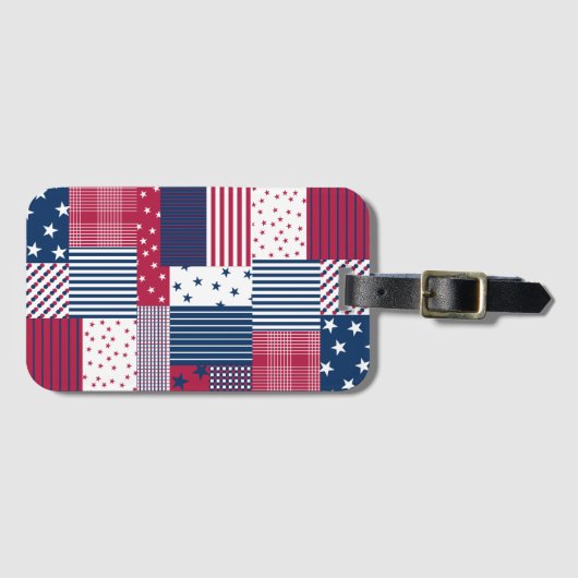 Étiquette À Bagage Rouge, blanc et bleu (Devant Horizontal)