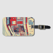 Étiquette À Bagage Rouge bleu de San Francisco (Devant Horizontal)