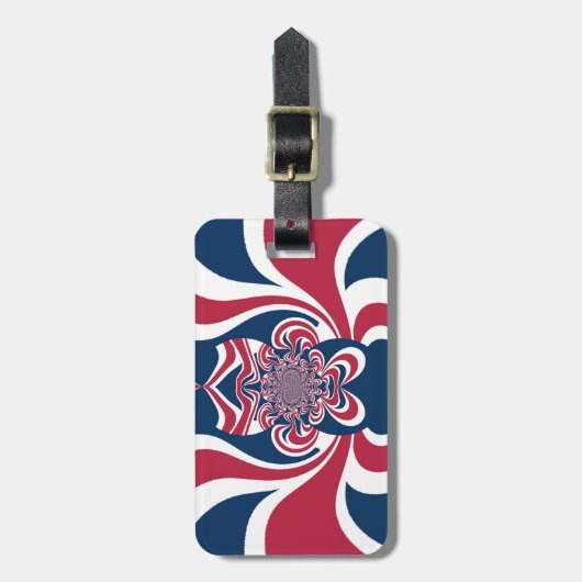 Étiquette À Bagage Rouge bleu Kaleidoscope (Devant Vertical)