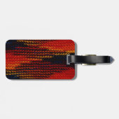 Étiquette À Bagage Rouge, Bleu, Noir, Knit Jaune (Dos horizontal)