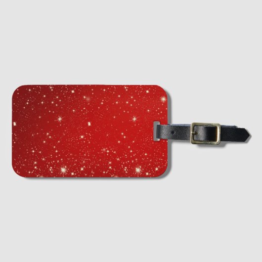 Étiquette À Bagage Rouge de fête (Devant Horizontal)