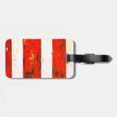 Étiquette À Bagage Rouge et blanc (Dos horizontal)