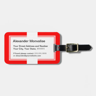 Étiquette À Bagage Rouge et blanc suisses de la Suisse d'amour du