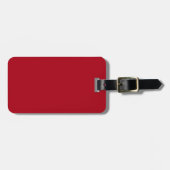 Étiquette À Bagage Rouge foncé solide avec texte blanc (Devant horizontal)