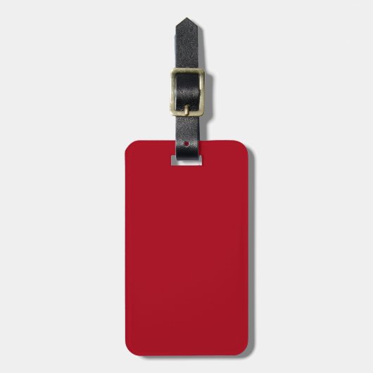 Étiquette À Bagage Rouge Foncé Uni avec Texte Blanc (Devant Vertical)