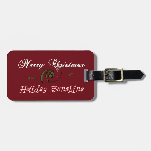 Étiquette À Bagage Rouge Joyeux Noël Vêtements de soleil (Devant horizontal)