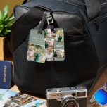 Étiquette À Bagage Rouge or multi photo famille élégante sauce verte<br><div class="desc">Moderne or multi photo famille élégant design vert sage élégant. Idéal anniversaire réfléchi,  jour des mères,  Fête des pères ou cadeau de Noël.</div>