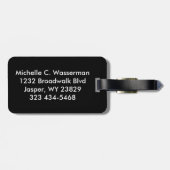 Étiquette À Bagage ⭐ Rouge Rose Floral Design | Monogramme (Dos horizontal)