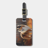 Étiquette À Bagage Rough Collie dans l'automne Leaves automne Inspire (Devant Vertical)