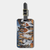 Étiquette À Bagage Rough Collie Halloween Épouvantable (Devant Vertical)