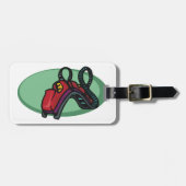 Étiquette À Bagage Rouleau couleur rouge Dessous de verre à tour (Devant horizontal)