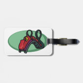 Étiquette À Bagage Rouleau couleur rouge Dessous de verre à tour (Dos horizontal)